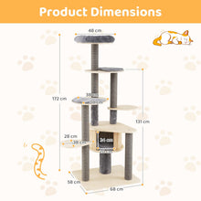 Load image into Gallery viewer, Cat Tree, Tall Multi-Layer Cats Tower, Detachable Mats & Scratching Posts