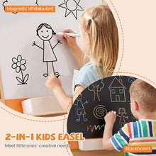 Load image into Gallery viewer, 2 in 1 Kids Easel, Double-Sided Easel with Adjustable Whiteboard