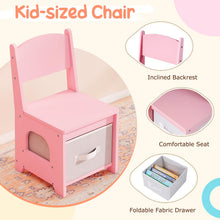 Load image into Gallery viewer, Kids Vanity Set, Girls Dressing Table with 3-Color LED Lights Mirror