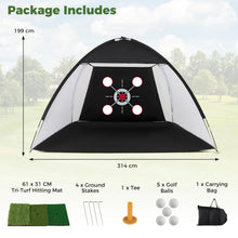 Load image into Gallery viewer, Golf Practice Net, 10x7ft Golf Hitting Net with Foldable Tri-Turf Mat