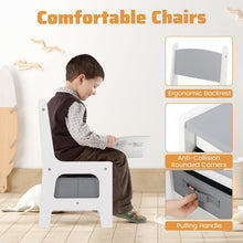 Load image into Gallery viewer, 4 in 1 Wooden Children Activity Desk with 2 Chairs