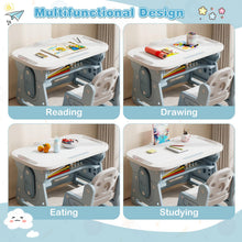 Load image into Gallery viewer, Kids Table and Chair Set with Tiltable Whiteboard and Book Stand