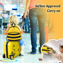 Load image into Gallery viewer, 2 Pieces Kids Luggage Set with Spinner Wheels and Anti-Lose Rope