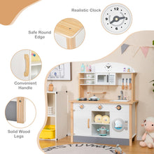 Load image into Gallery viewer, Wooden Kids Play Kitchen, Chef Pretend Toy Kitchen with Clock