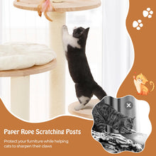 Load image into Gallery viewer, Multi-level Modern Solid Wood Cat Tower with Capsule Nest