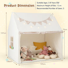 Load image into Gallery viewer, Kids Tent, Large Play Tent with Padded Mat, Star Lights, Flags, Windows & Storage Pockets