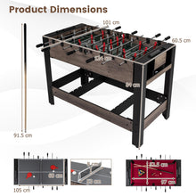 Load image into Gallery viewer, 3-in-1 124CM Swivel Game Table with Foosball Pool Billiards Table Tennis