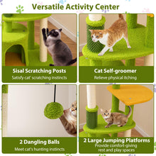 Load image into Gallery viewer, Cute Cat Tree for Adult Cats Multi-level Kitty Tower with Artificial Leaves