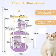 Load image into Gallery viewer, Cat Tree, 158cm Multi-Level Large Cat Tower with Metal Frame