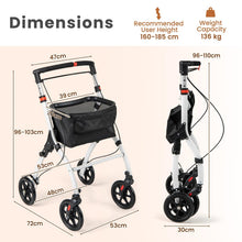 Load image into Gallery viewer, Wheeled Mobility Walker with Storage Basket