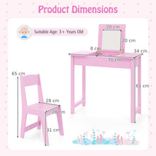 Load image into Gallery viewer, 2 in 1 Children Makeup Desk with Flip Top Mirror