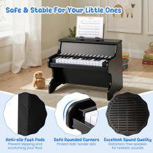Load image into Gallery viewer, Wooden Kids Piano Keyboard 25 Keys Digital Piano with Music Stand Music Learning Gift for 3+ Kids