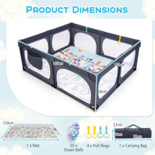Load image into Gallery viewer, Baby Playpen with Mat, 189 x 158cm Toddler Fence Safety Play Yard
