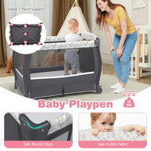 Load image into Gallery viewer, 5 in 1 Portable Pack and Play with Bassinet and Mattress