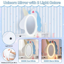 Load image into Gallery viewer, Kids Vanity Table and Chair Set, Princess Dressing Table