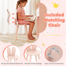 Load image into Gallery viewer, Kids Dressing Table, Girls Vanity Set with Lighted Mirror