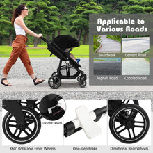 Load image into Gallery viewer, Baby Stroller, Foldable Toddler Pushchair with Adjustable Backrest & Canopy