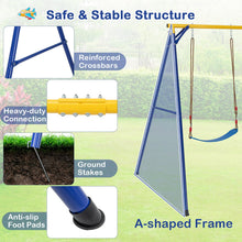 Load image into Gallery viewer, 4 in 1 Metal A-Frame Kids Swing Set with Belt Swing