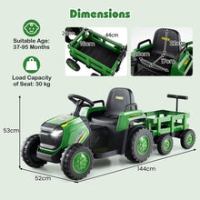 Load image into Gallery viewer, Kids Ride on Tractor 12V Electric Vehicle with Detachable Trailer and Remote Control