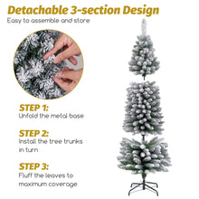 Load image into Gallery viewer, 4FT Snow Flocked Slim Pencil Xmas Tree