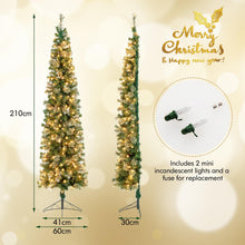 Load image into Gallery viewer, 7 FT Pre-lit Half-Shape Christmas Tree