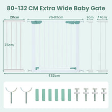 Load image into Gallery viewer, Safety Gate, 80-132cm Pressure Fit Baby Gates with Auto-Close Door