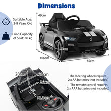 Load image into Gallery viewer, 12V Kids Electric Ride on Car, Battery Powered Toy Vehicle with Remote Control