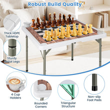 Load image into Gallery viewer, 90 CM Folding Chess Table with Cup Holders and Removable Mat