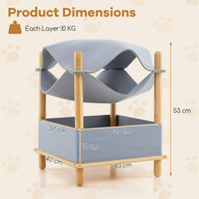 Load image into Gallery viewer, Elevated Cat Bed, 2-tier Bamboo Frame Cat House with Dual-Layer Felt Fabric Top