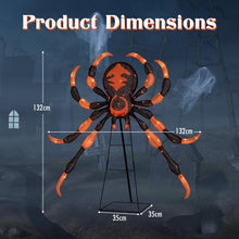 Load image into Gallery viewer, 52inch Halloween Spider Decoration with 16 Flickering Warm White LEDs 64 Orange LEDs