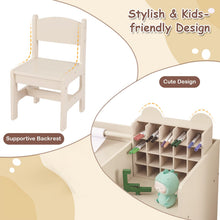 Load image into Gallery viewer, Wooden Toddler Craft Desk with Removable Paper Roll Holder & Cubby Cabinet