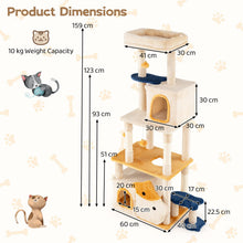 Load image into Gallery viewer, 159cm Multi-Layer Cats Tower with 2 Condos