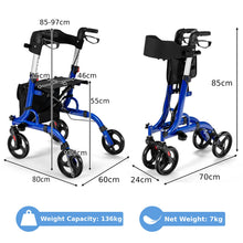 Load image into Gallery viewer, Rollator Walkers 4 Wheels Folding Medical Walking Aid with Seats