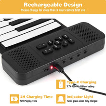 Load image into Gallery viewer, Portable Hand Roll Piano Keyboard with 128 Rhythms