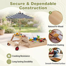 Load image into Gallery viewer, Kids Picnic Table with Sandbox, Wooden Children Garden Table and Bench Set