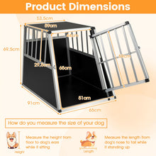 Load image into Gallery viewer, Aluminium Car Dog Crate, Chew-proof Dog Transport Crate Travel Box
