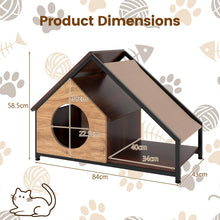 Load image into Gallery viewer, Wooden Cat House for Indoor Cats Kitty Condo Furniture with Porch