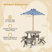 Load image into Gallery viewer, Kids Wooden Toddler Garden Table with 4 Stools