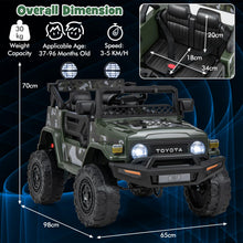 Load image into Gallery viewer, Kids Ride on Car, 12V Licensed Toyota FJ Car with Remote Control, Lights, Music, Horn, Wireless