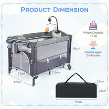 Load image into Gallery viewer, 5-in-1 Portable Baby Bed Playard with Changing Table