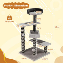 Load image into Gallery viewer, Cat Tree, 93cm Tall Modern Cats Tower with Padded Top Perch