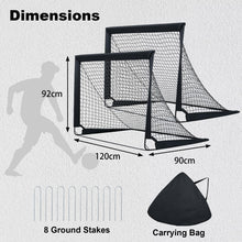 Load image into Gallery viewer, Portable Football Goals Set of 2, 4 x 3 ft Pop Up Soccer Nets