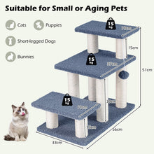 Load image into Gallery viewer, Cat Stairs, 3-Step Pet Easy Climb Ladder with Sisal Scratching Posts
