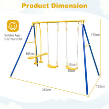 Load image into Gallery viewer, Kids Metal Swing A-Frame with Swings