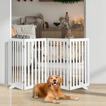 Load image into Gallery viewer, Folding Pet Gate 4 Panels Wooden Freestanding Dog Fence