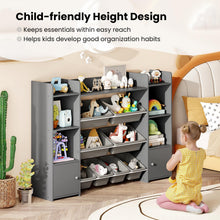 Load image into Gallery viewer, 142 cm Large Toy Storage Organizer with 8 Removable Bins and Bookshelf