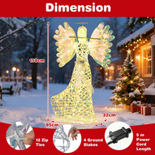 Load image into Gallery viewer, Lighted Angel Christmas Decoration with Flute and 250 LED Lights