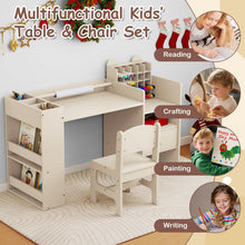 Load image into Gallery viewer, Wooden Toddler Craft Desk with Removable Paper Roll Holder & Cubby Cabinet
