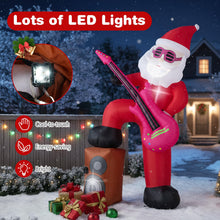 Load image into Gallery viewer, 8.4 Feet Inflatable Santa Claus Pre-lit Xmas Santa Playing Guitar with Music