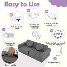 Load image into Gallery viewer, 14 PCS Modular Kids Play Couch Child Sectional Sofa Building Blocks Playset